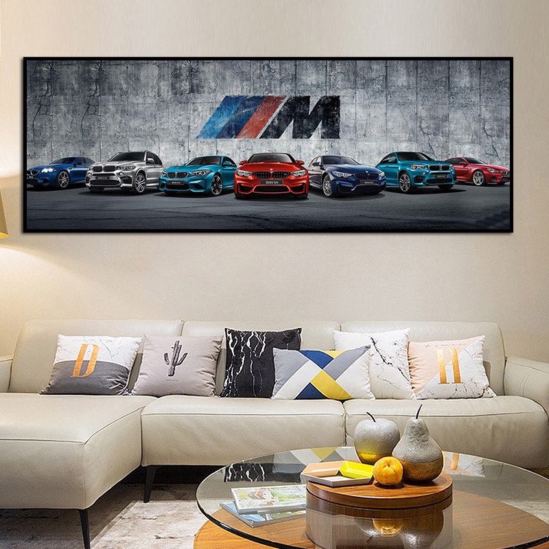 โปสเตอร์ภาพวาดผ้าใบ รูปครอบครัว Bmw M3 Supercar M Series สําหรับตกแต่งผนังบ้าน ห้องนั่งเล่น