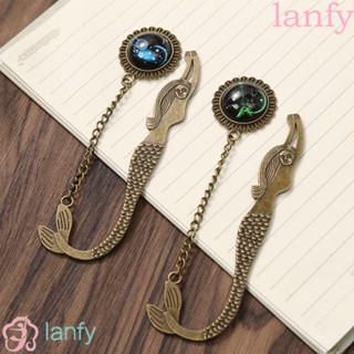 Lanfy ที่คั่นหนังสือโลหะ รูปนางเงือก ประดับพู่ สไตล์เรโทร