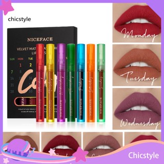 Chicstyle ลิปสติก เนื้อแมตต์ ไม่จางหาย สําหรับแต่งหน้า 7 ชิ้น ต่อชุด