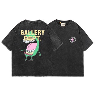 23 ฤดูร้อนใหม่ DEPT ซัก สวมใส่ เสื้อยืดแขนสั้น เท่ เทรนด์แฟชั่น ผ้าฝ้ายแท้ แขนสั้น ผ้านุ่ม ไม่กระตุ้นตลก สีเขียวมอนสเตอร์ พิมพ์ลาย senio