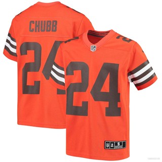 เสื้อกีฬาแขนสั้น ลายทีมชาติฟุตบอล NFL Cleveland Browns ชุดเหย้า สีส้ม