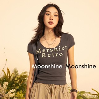 Moon  เสื้อครอป เสื้อแฟชั่นผู้หญิง y2k สีพื้น สําหรับผู้หญิง ใส่ไปคลับ ปาร์ตี้ 2023 NEW Jl1404 รุ่นใหม่ สวยงาม สไตล์เกาหลี Chic A29J19K 36Z230909