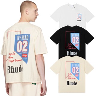 Fashion RH888UDE เสื้อยืดลําลอง ผ้าฝ้าย แขนสั้น พิมพ์ลายรถแข่ง ทรงหลวม สําหรับผู้ชาย ผู้หญิง