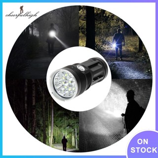 ✿Cheerfulhigh✿ ไฟฉาย Led 12 ดวง IPX5 4800LM กันน้ํา กันลื่น ใช้แบตเตอรี่ 3 โหมด