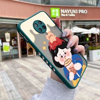 เคสโทรศัพท์มือถือแบบแข็ง ใส กันกระแทก ลายการ์ตูนเด็กผู้หญิงชานม มีลายด้านข้าง สําหรับ Xiaomi Mi POCO F2 Pro Redmi K30 Pro POCO X2 POCO F2