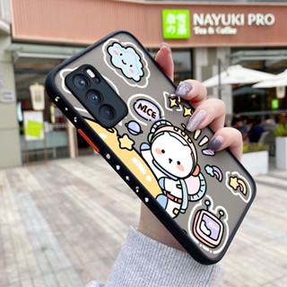 เคสโทรศัพท์มือถือแบบแข็ง ใส กันกระแทก ลายการ์ตูนอวกาศ มีลายด้านข้าง สําหรับ OPPO Reno 6 Pro 5G Reno 6 Pro+ 5G