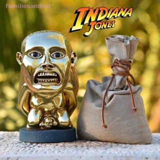 Familiesandhot&gt; รูปปั้นประติมากรรมไอดอล Indiana Jones Idol สีทอง พร้อมตา