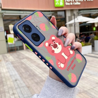 เคสโทรศัพท์มือถือ ซิลิโคนนิ่ม กันกระแทก ลายการ์ตูนหมี สตรอเบอร์รี่ สําหรับ VIVO T1 5G T1 Pro S15E Iqoo Z6 Pro S9 S9e