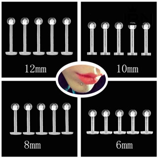 Ibn_ จิวเจาะร่างกาย จมูก ปาก คาง ทรงกลม สีใส 5 ชิ้น