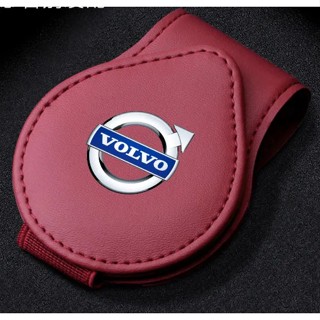 VOLVO LOGO car sun visor card business card leather storage clip S60 S90 XC40 XC60 XC90 V40 V60 V90 interior modified storage glasses clip sunglasses flip bracket