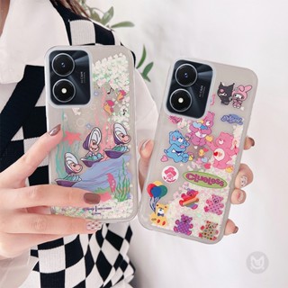 เคสโทรศัพท์มือถือ แบบใส มีทรายไหล ลายหมีน่ารัก สําหรับ VIVO V27E V25E V23E V20SE V21E V11i V19 V20 V23 V25 V21 V11 V15 V17 X50 X60 X70 X80 X90 Pro