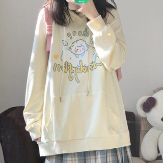 ใหม่ เสื้อกันหนาวลําลอง มีฮู้ด พิมพ์ลายการ์ตูน Cinnamoroll น่ารัก ทรงหลวม แฟชั่นฤดูใบไม้ร่วง และฤดูหนาว สําหรับนักเรียนหญิง