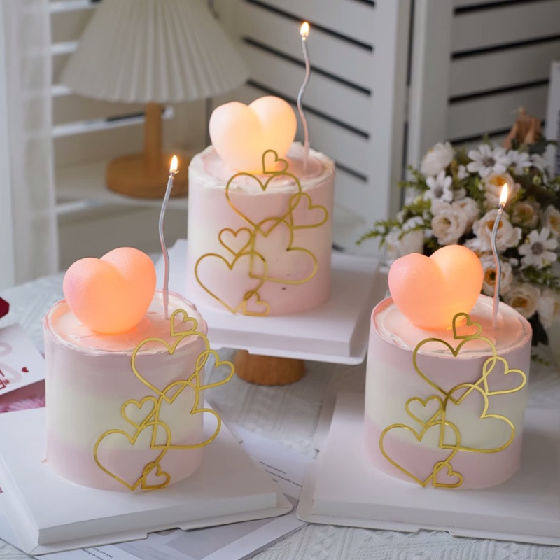โรแมนติกอาวุโส 520 วันวาเลนไทน์ลูกบอลอบอุ่นตกแต่งเค้ก Qixi Love Link ตกแต่งอบคู่ Luminous Love โคมไฟเครื่องประดับขนาด Hollow out Love Keli Plug in