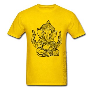 Indian Ganesha Pure Cotton Mens Short Sleeve Tops &amp; Tees Elephant Festival Happy Street T Shirts Adult Father Tshirt Swe