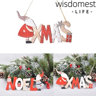 WISDOMEST จี้แขวนต้นคริสต์มาส รูปซานตาคลอส และตัวอักษร