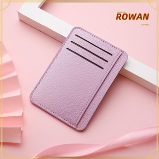 Rowans กระเป๋าใส่บัตรเครดิต หนัง PU แบบบางพิเศษ น้ําหนักเบา 6 ช่อง สีพื้น แฟชั่นสําหรับผู้หญิง