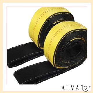 ALMA สายสลิงโพลีเอสเตอร์ สีเหลือง ความจุ 15000 ปอนด์ 10 นิ้ว x 2 นิ้ว สําหรับยกของหนัก 2 แพ็ค