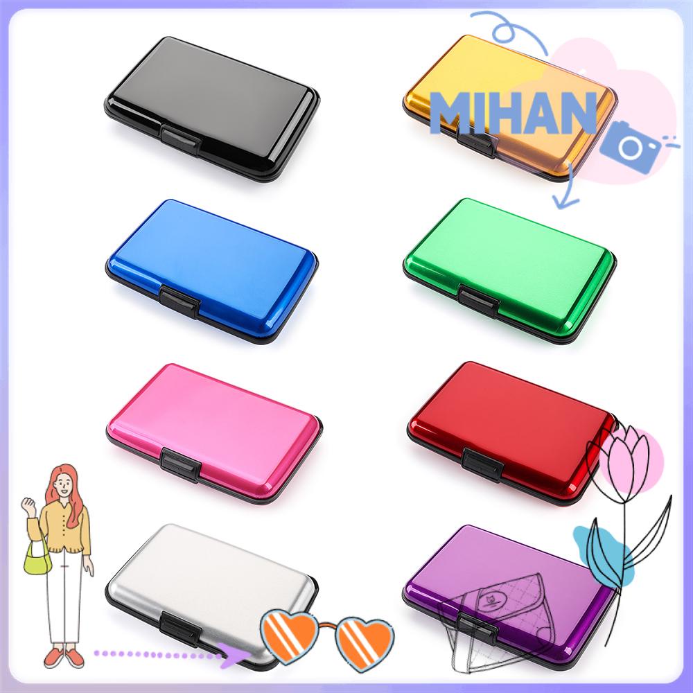 Mihan กระเป๋าสตางค์ กระเป๋าใส่เหรียญ บัตรเครดิต RFID อลูมิเนียม กันน้ํา กันขโมย หลากสี สําหรับผู้ชาย และผู้หญิง