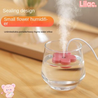 Lilac เครื่องฟอกอากาศความชื้น รูปดอกไม้ ขนาดเล็ก ชาร์จ USB สําหรับบ้าน รถยนต์