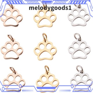 MELODYGOODS1 จี้สเตนเลส รูปอุ้งเท้าสุนัขน่ารัก ขนาด 16*12 มม. สีทอง สีโรสโกลด์ สําหรับทําเครื่องประดับ DIY