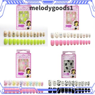 MELODYGOODS1 เล็บปลอม 24 ชิ้น/กล่อง สําหรับเด็ก