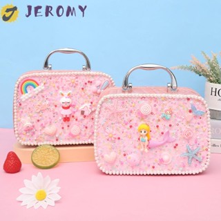 Jeromy กระเป๋าเครื่องสําอาง หนัง PU ลายแมว Cinnamoroll KT น่ารัก แฮนด์เมด สําหรับเด็กผู้หญิง