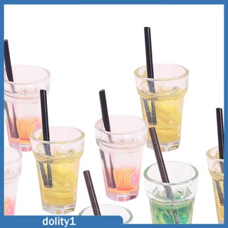 [Dolity1] โมเดลแก้วเครื่องดื่มจําลอง ขนาดเล็ก 1:12 หลากสี สําหรับตกแต่งบ้านตุ๊กตา DIY