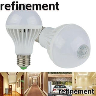 Refinement หลอดไฟอัจฉริยะ 5W 7W 9W เซนเซอร์เสียง สีขาว ประหยัดพลังงานอัตโนมัติ