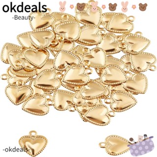 OKDEALS จี้สร้อยคอ สร้อยข้อมือ รูปหัวใจ ขนาดเล็ก แต่งรูกลวง สีทอง สําหรับผู้หญิง