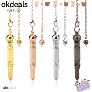 OKDEALS Reiki จี้ลูกตุ้ม สีโรสโกลด์ เปิดได้ เครื่องประดับแฟชั่น ของขวัญ