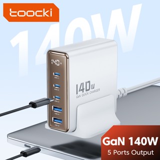 Toocki อะแดปเตอร์ที่ชาร์จ 140W GaN 3C2A USB Type C PD4.0 QC3.0