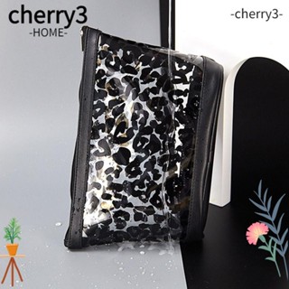 CHERRY3 กระเป๋าเครื่องสําอาง ขนาดใหญ่ จุของได้เยอะ แบบพกพา พิมพ์ลายเสือดาว สําหรับเดินทาง