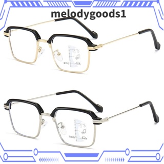 Melodygoods1 แว่นตาอ่านหนังสือ สายตาสั้น โลหะ ทรงสี่เหลี่ยม ป้องกันแสงสีฟ้า สไตล์วินเทจ สําหรับผู้ชาย และผู้หญิง