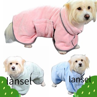 LANSEL เสื้อคลุมอาบน้ํา ผ้าขนหนูไมโครไฟเบอร์ แบบนิ่ม สําหรับสัตว์เลี้ยง สุนัข