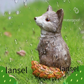 LANSEL รูปปั้นสุนัขจิ้งจอกน้อยเรซิ่น สําหรับตกแต่งบ้าน สวน กลางแจ้ง