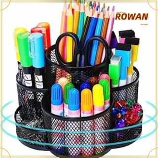 ROWANS กล่องใส่ปากกา แบบโลหะ หมุนได้ 7 ช่อง แบบสร้างสรรค์