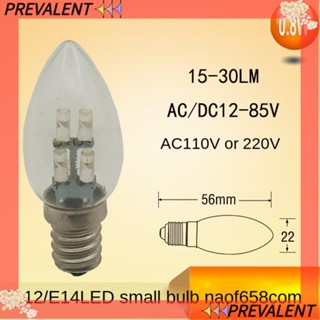 Preva หลอดไฟ LED 4 ดวง 0.8W E12 3000K 6500k สีขาวอบอุ่น ขนาดเล็ก