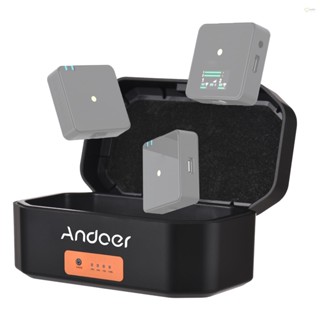 [พร้อมส่ง] Andoer กล่องชาร์จไมโครโฟนไร้สาย 3 ช่อง แบตเตอรี่ในตัว 4200mAh ความจุขนาดใหญ่ USB-C PD แบบเปลี่ยน สําหรับ RODE Wireless GO I/