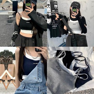 เสื้อแฟชั่น ดีเทล2ชั้นเก๋ๆ คอนตอน100 มีฟองน้ำในตัว สวมใส่สบาย