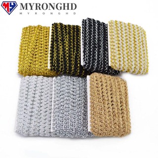 Myronghd ผ้าลูกไม้ถัก ทรงโค้ง อุปกรณ์เสริม สําหรับตกแต่งเสื้อผ้า งานฝีมือ DIY 5 เมตร ต่อล็อต