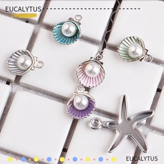 Eutus จี้ไข่มุก รูปเปลือกหอย ขนาด 12x15 มม. สําหรับทําเครื่องประดับ สร้อยคอ ต่างหู 10 ชิ้น