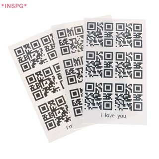 Inspg&gt; ใหม่ สติกเกอร์รอยสักชั่วคราว กันน้ํา ลาย Love QR Code