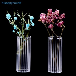 Hihappyhour ใหม่ แจกันแก้วจิ๋ว 1:12 สําหรับตกแต่งบ้านตุ๊กตา 2 ชิ้น