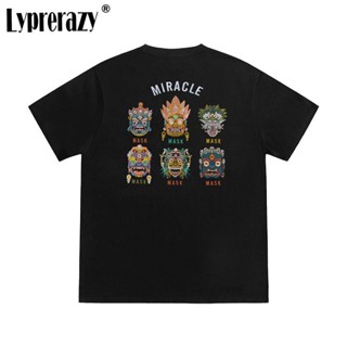 Lyprerazy เสื้อยืดแขนสั้น ผ้าฝ้าย ปักลาย ทรงหลวม แฟชั่นฤดูร้อน สําหรับผู้ชาย