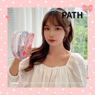 Path ที่คาดผม แบบทรายดูด ใส ประดับเลื่อม เครื่องประดับผม สําหรับเด็ก