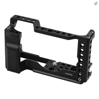 {fly} Andoer Video Camera Cage Rig Aluminum Alloy with Cold Shoe Mount Universal 1/4 3/8 Threaded Holes Shoulder Strap Hole Replacement for  M6 Mark II Camera