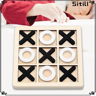 [ขาตั้ง] ชุดเกมกระดานไม้ TAC Toe Noughts and Crosses สําหรับเด็ก และผู้ใหญ่