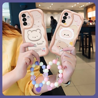 Liquid silicone flower Phone Case For Samsung Galaxy A34 5G dustproof trend Soft Wave border romantic Pendants originality