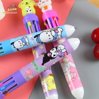 [WillbehotT] ปากกาลูกลื่น ลายการ์ตูนอนิเมะ Cinnamoroll My Melody หลากสี 10 สี สําหรับนักเรียน [ใหม่]