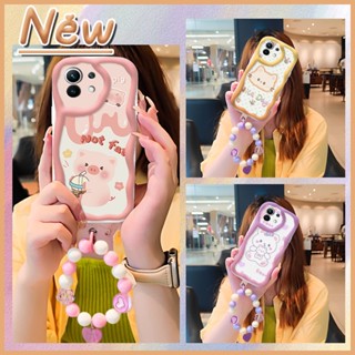 originality flower Phone Case For Xiaomi 11 Wave border three-dimensional Soft luxurious Liquid silicone Love bracelet